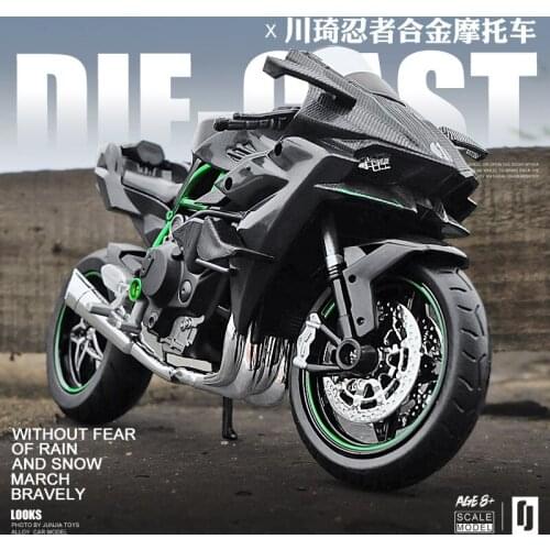 2021 NEW 1:12 KAWASAKI H2R Racing Motorcycles Simulation Alloy Motorcycle Model with Sound and Light Collection Toy Car Kid Gift