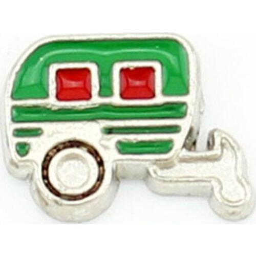 New design enamel green Camper floating charms for living photo memory glass lockets