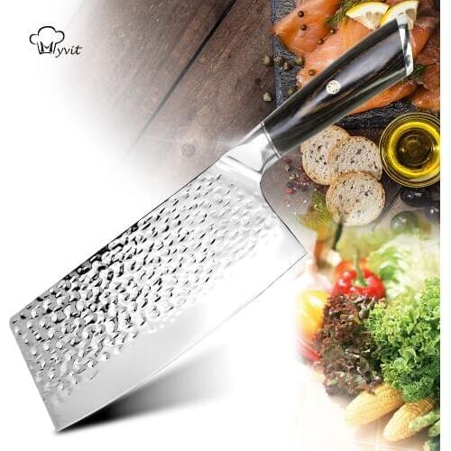 Chef Knife 7CR17 440C Stainless Steel 7inch Forging Anti-stick Sharp Cleaver Slicing Knives Meat Vegetable Fruit Kitchen Cooking