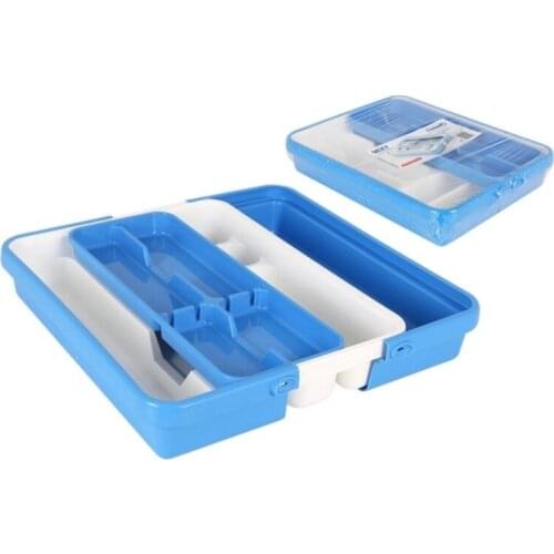 Cutlery Organiser Tontarelli Blue White (31,7 x 41,8 x 7,7 cm)