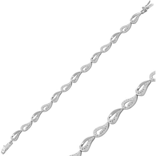 Silver 925 Sterling Zircon Cubic Zirconia Bracelet