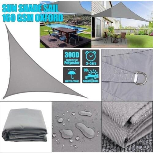 Gray 300D Awnings for Outdoor Waterproof Oxford Fabric Shade Sail Right Triangle Sun Shade