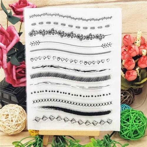 14*18CM Flower Line Transparent Clear Stamps / Silicone Seals Roller Stamp For DIY Scrapbooking Photo Album/Card Making