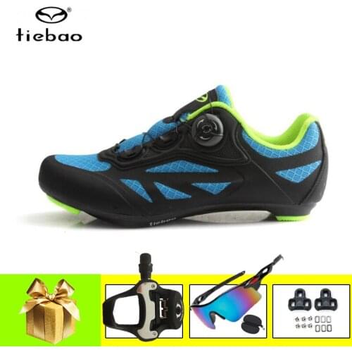 Tiebao Women road cycling sneakers add SPD-SL pedals sapatilha ciclismo Lock-free Breathable Riding Shoes Anti-skid ultra-light