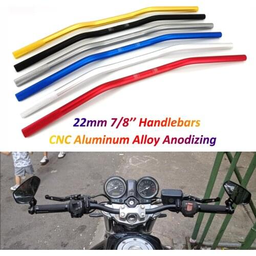 Universal Motorcycle Handlebars 22mm Aluminum Anodizing Anti-Rust Steering Wheel for Cafe Racer MT 07 Z750 Z1000 Royal Enfield