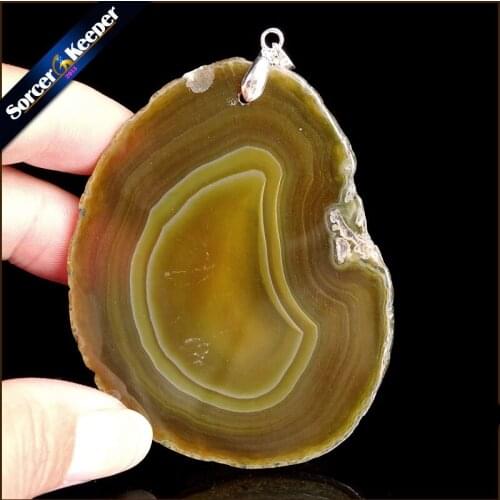 High Quality Natural Crystal Cluster Gem Stone Jewelry Polished Faceted Agates Slice Beads Pendant Necklace for Women WS244
