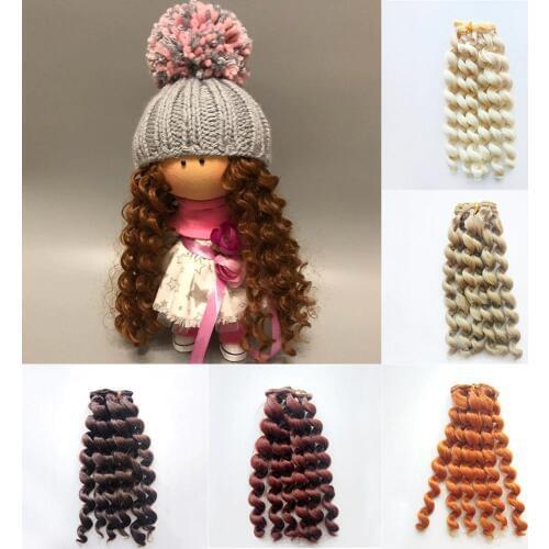 1pcs 20*100cm Screw Curly Hair Extensions for All Dolls DIY Hair Wigs Heat Resistant Fiber Hair Wefts