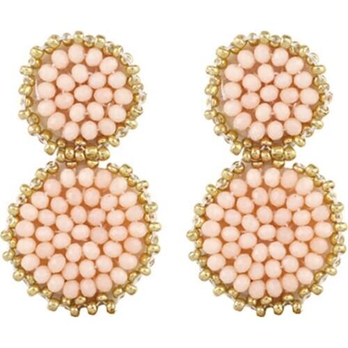 ZA Statement Earrings Crystal Ear Drop Earrings Beads Handmade Tassel Dangle Earrings Bohemian Wedding Party Jewelry Wholesale