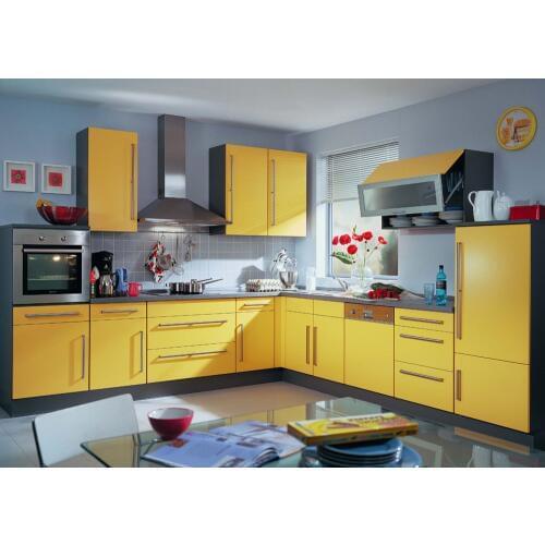 Yellow kitchen cabinet Foshan produced