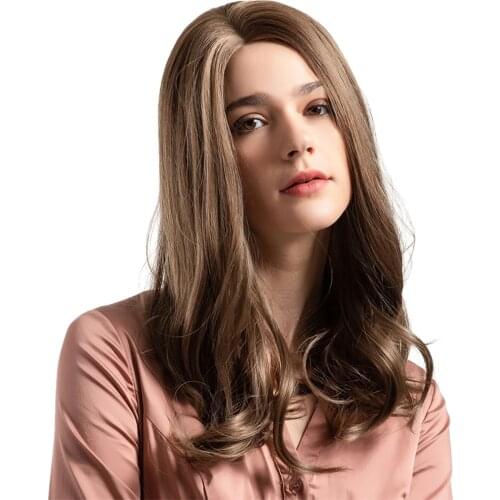 Women’s Hair Wigs Long Wavy Curly Heat Resistant Synthetic Hair Replacement Wig for Cosplay Daily Wear 18 Inches