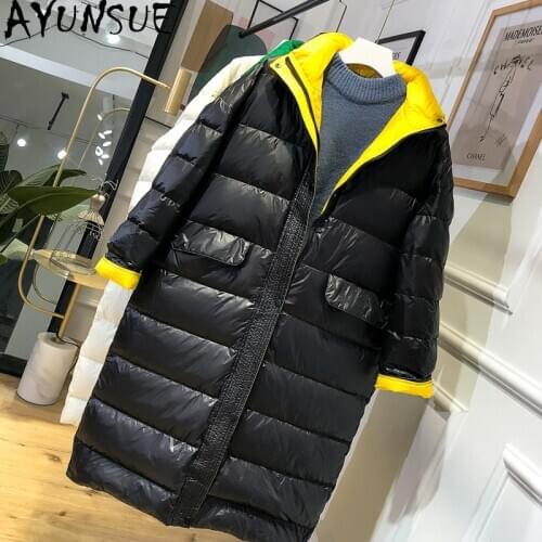 AYUNSUE Coat Female 2020 Winter Autumn 90% White Duck Down Jackets Long Coats Woman Korean Ultra Light Jacket Women Abrigo Mujer