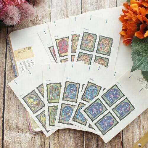 10 Sheet Colorful Glass Windows Design Paper Creative Craft Paper Background Scrapbooking Gift Use