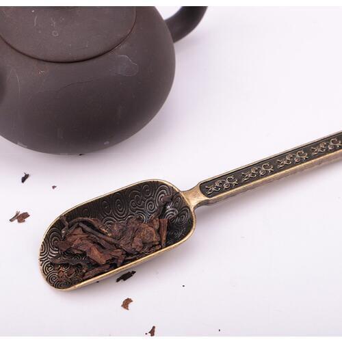 2Pcs Dessert Tea Spoons Copper Tea Scoop Vintage High Quality Sugar Salt Spoon Chinese KongFu Tea Accessories Tableware