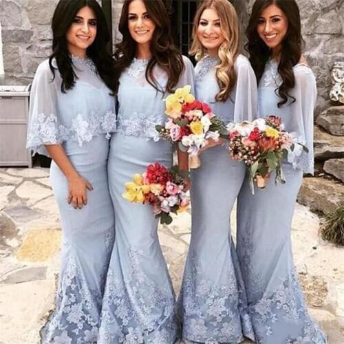 2019 Wedding Party Gowns Mermaid Zipper Backless Sexy Sweetheart Long Bridesmaid Dresses With Wrap Maid Of Honor Dres
