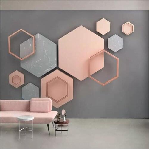 Milofi custom 3D wallpaper mural 3d three-dimensional hexagonal simple geometric background wall living room bedroom decoration