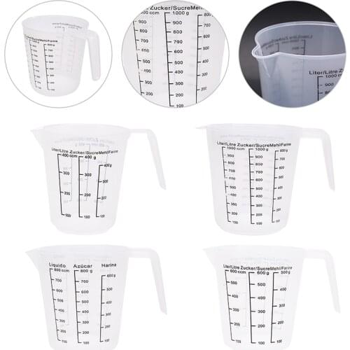 400/600/800/1000ml Plastic Measuring Graduated Jug Cup Kitchen Cooking Baking Tool With Scale Measuring Jugs