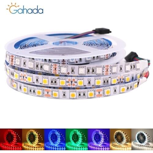 5m High Bright 5050 RGB LED Strip Light 12V 60LEDs/m Flexible LED Tape Neutral White Epistar Chip Non waterproof LED Ribbon