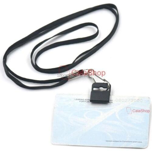 5 Pcs / Lot Plastic Black Gripper ID Badge Card Holder Clamp With Lanyards Hook Clip For Neck Strap