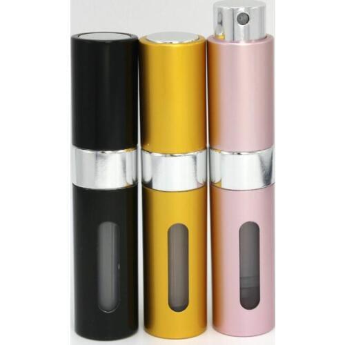 8ml Portable Refillable Rotating Spray Bottle Electrochemical Aluminum Cosmetic Packaging Container