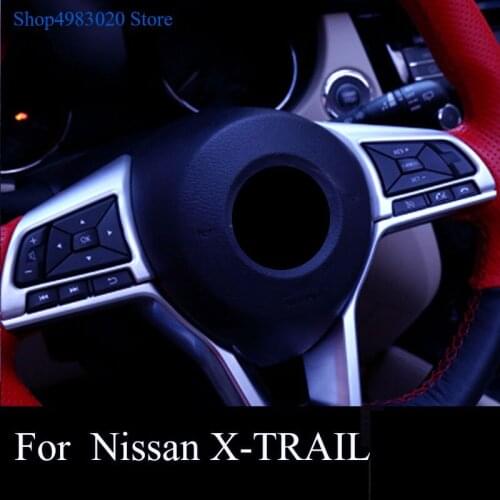 ABS Carbon Look Car Steering Wheel Buttons Cover Trim Frame For Nissan Xtrail T32 Rogue X-Trail 2017 2018 Sticker
