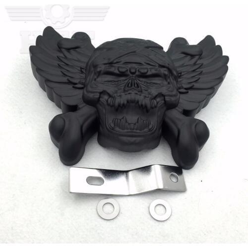 Aftermarket Free Shipping Skull Zombie Horn Cover For 1992-2015 Harley Davidson with Side Mount "Cowbell" and all V-rods