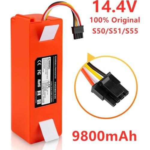 100% NEW 9800mAh 14.4V 6.5Ah li-ion Battery Vacuum Cleaner accessories for xiaomi mi robot Robotics cleaner roborock S50 S51 T4