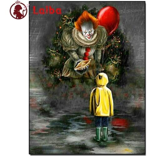 5D DIY Diamond Painting Horror Clown balloon Boy Full Drill Embroidery Cross Stitch Mosaic cartoon Craft Kits Home Decor Gifts