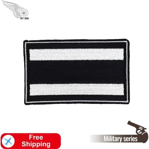 White Black Flag Embroidery Patches Appliqued Iron on Badges for Clothing DIY Military Morale Jacket Vest Accessories Customized
