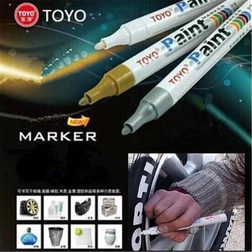 8 colors White Waterproof Rubber Permanent Paint Marker Pen Car Tyre Tread Environmental Tire Painting free shipping