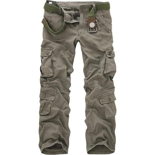 Men Tactical Military Pants Male Casual Multi-pockets Overalls Loose Style Trousers Mens Fashion Cargo Outwear Camouflage Pants