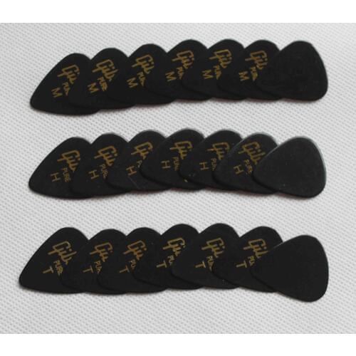 Black color celluloid guitar picks with gold logo printing, Picks Plectrums for acoustic, classical and electric guitars