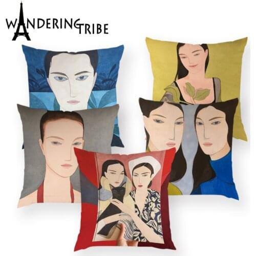 Portrait Pretty Girl Pillow Case Beautiful Woman Home Decor Throw Pillow Covers High Quality Sofa Seat Decorative Cushion Cover