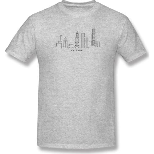 Man Chicago Skyline Art, Skyline Cat , Cityscape,City Everyday Funny Tshirt
