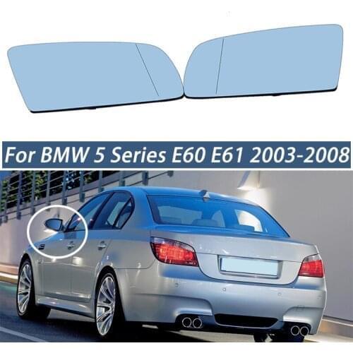 For Bmw 5 Series E60 E61 2003-2008 Left&right Side Blue Heated Wing Mirror Glass Wide Angle Rearview Rear View Mirror