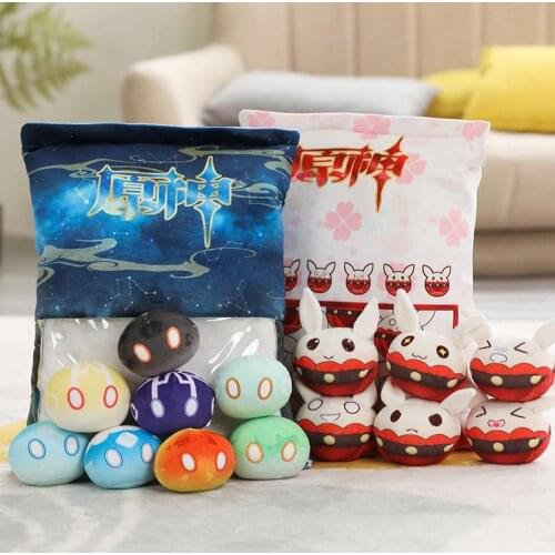 Genshin Impact Project Anime Manga Game Peripheral Plushies Cartoon Kawaii Slime Klee Bomb Cushion Pillow Stuffed Plush Doll Toy