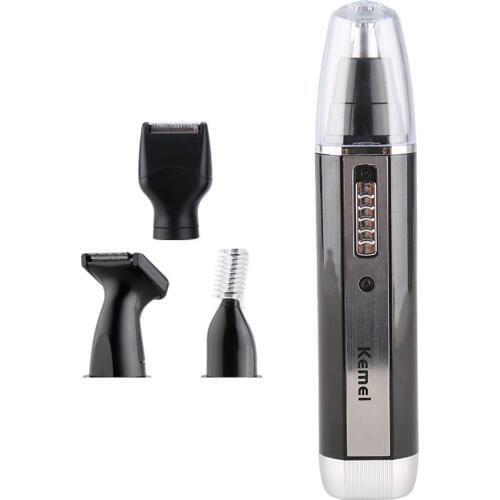 Kemei KM - 6630 4 in 1 Nose Eyebrow Hair Beard Trimmer Rechargeable Electric Shaver Nose Ear Trimmer With Temple Cut for Men