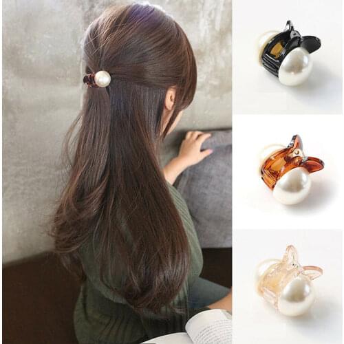 Korean Resin Pearl Hair Claw Clips for Women girls Hairpins Scrunchies Barrettes Hair bands clips Women girls hair accessories