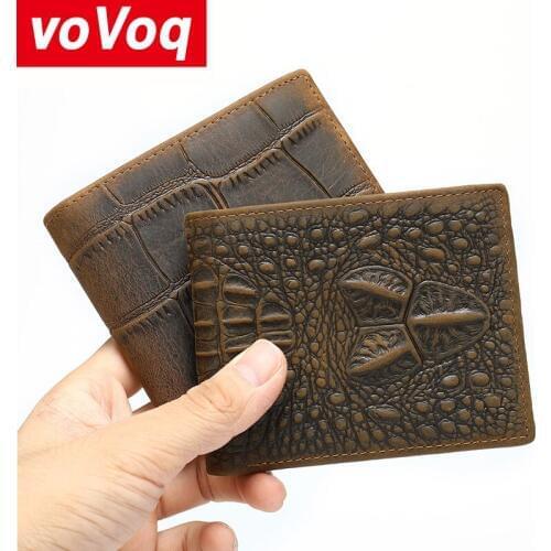 2020 Mens Wallet New Crocodile Mens Short Business Casual Horizontal Money Bag Hasp Clutch Purse Slim Card Holder Coin Pocket