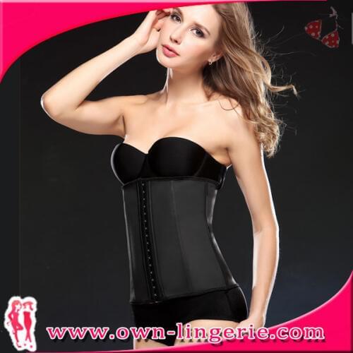 Free shipping steel boes latex corset,latex waist trainer with 3hook,rubber waist cincher