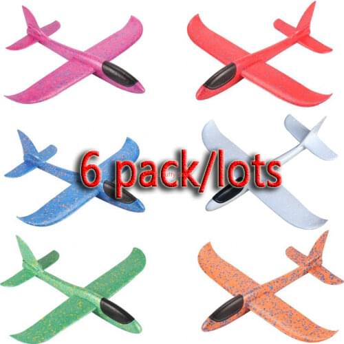 6pcs/lots 37cm 48CM Children Hand Throw Flying Glider Planes Toys for Kids Foam Aeroplane Model Children Outdoor Fun Toys