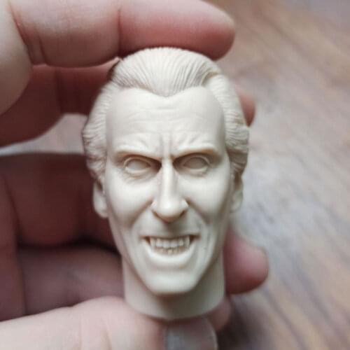 Hot Sales 1/6th Man Male Vampire Dracula Soldier Head Sculpture White Unpainted For 12inch Doll Action DIY Accessories