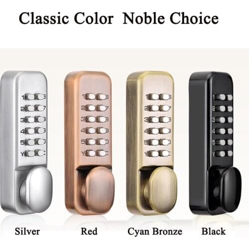LSTABAN Double-sided Keyboard Mechanical Digital Keys Keyless Password Lock Zinc Alloy Waterproof Combination Knob Door Lock
