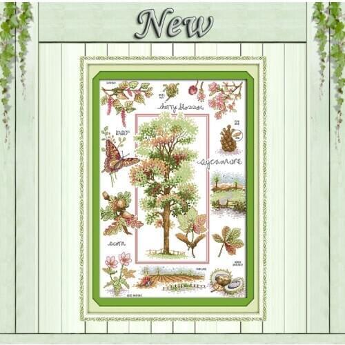 Botanical garden scenery diy painting counted print on canvas DMC 11CT 14CT kits chinese Cross Stitch embroidery needlework Sets