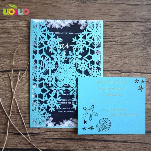 New design laser cut snowflake christmas greeting invitation card hot sell lace wedding cards factory price