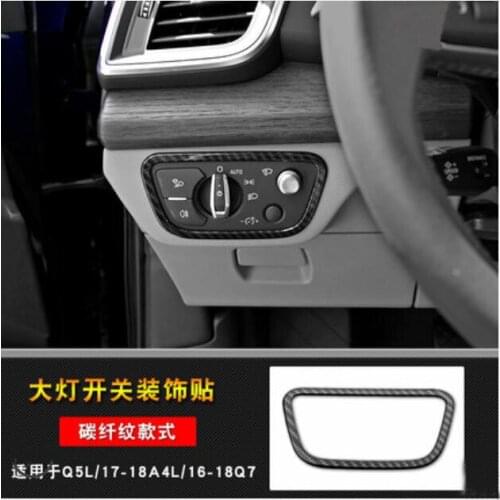 Fit For Audi A4L 17-21&Q5L Q7 Car Styling Front Head Lights Headlight Switches Button Cover Trim