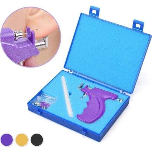 Professional Ear Piercing Gun Tools Steel Stud Earring Safe Sterile Nose Navel Helix Piercing Tool Set Body Jewelry Machine Kit