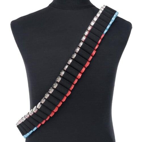 27/50 Round 12GA Gun Bandoliers Belt Carrier Airsoft Rifle Shell Elastic Cartridge Waist Belt for Shooting Hunting Accessory