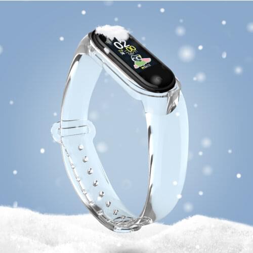 Strap for Xiaomi Mi band 5 4 3 Transparent Silicone Replacement Bracelet for Xiaomi mi band 4 3 miband 5 Wrist Color TPU Strap