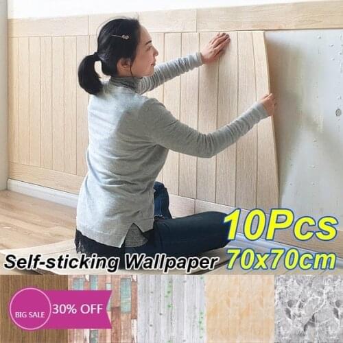 3D Wallpaper Self Adhesive Woodr Grain Wall Sticker Soft Package Kindergarten Walls Decoration Waterproof Foam Wall Sticker
