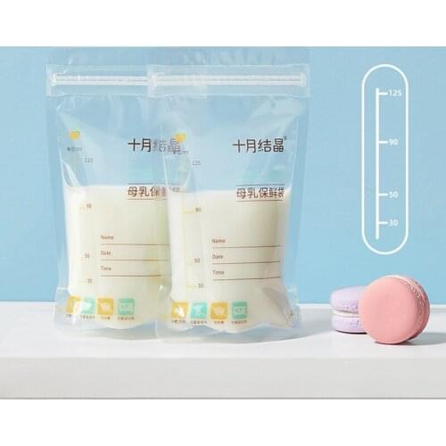 Breastmilk Storage Bag Self-standing Breast Milk Storage Bags Disposable Labels Safe Baby Food Container Postnatal Supplies